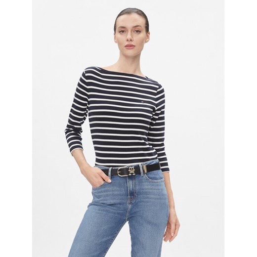 Tommy Hilfiger Bluzka New Cody WW0WW40589 Granatowy Slim Fit ze sklepu MODIVO w kategorii Bluzki damskie - zdjęcie 182761140