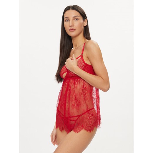 Hunkemöller Halka Babydoll Romance 205138 Czerwony ze sklepu MODIVO w kategorii Koszule nocne - zdjęcie 182761154