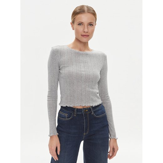 Noisy May Bluzka Judy 27030919 Szary Slim Fit ze sklepu MODIVO w kategorii Bluzki damskie - zdjęcie 182761231
