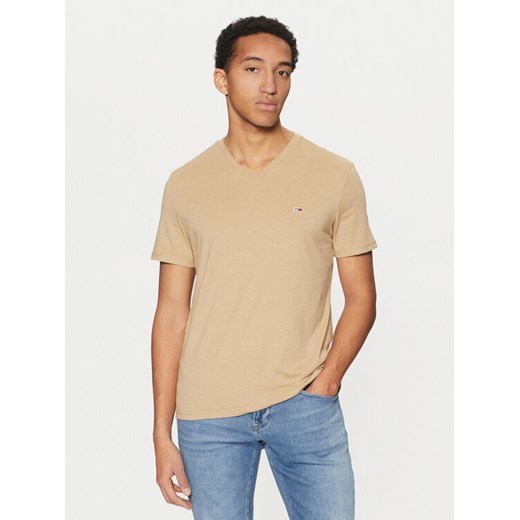Tommy Jeans T-Shirt Jaspe DM0DM20364 Beżowy Slim Fit ze sklepu MODIVO w kategorii T-shirty męskie - zdjęcie 182761343
