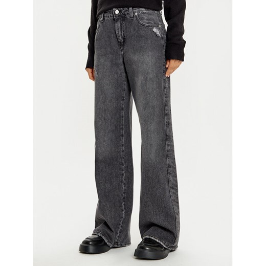Haveone Jeansy PLS-M025 Szary Wide Leg ze sklepu MODIVO w kategorii Jeansy damskie - zdjęcie 182761460