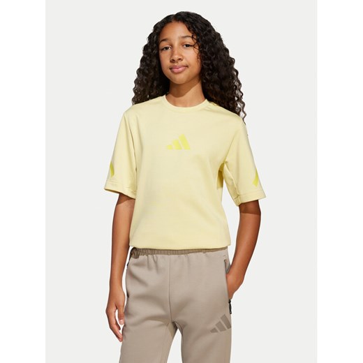 adidas T-Shirt Z.N.E. JD0015 Żółty Loose Fit ze sklepu MODIVO w kategorii Bluzki dziewczęce - zdjęcie 182761464