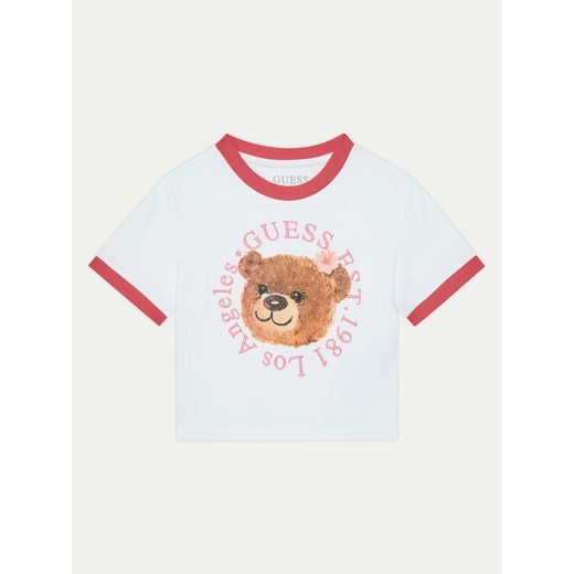 Guess T-Shirt J5RI41 K6YW4 Biały Regular Fit ze sklepu MODIVO w kategorii Bluzki dziewczęce - zdjęcie 182761473