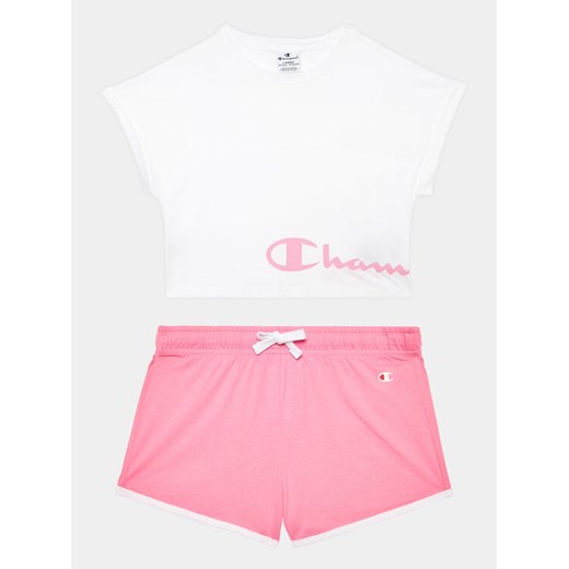 Champion Komplet t-shirt i spodenki 404624 Biały Regular Fit ze sklepu MODIVO w kategorii Komplety dziewczęce - zdjęcie 182761544
