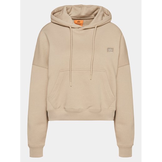 Alpha Industries Bluza Essentials 146041 Beżowy Relaxed Fit ze sklepu MODIVO w kategorii Bluzy damskie - zdjęcie 182761661