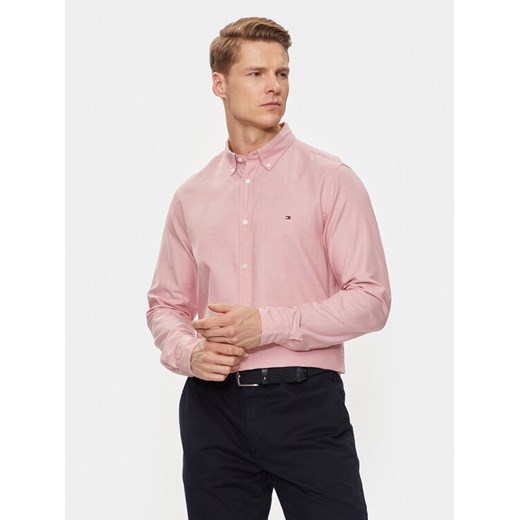 Tommy Hilfiger Koszula MW0MW33782 Różowy Slim Fit ze sklepu MODIVO w kategorii Koszule męskie - zdjęcie 182761723