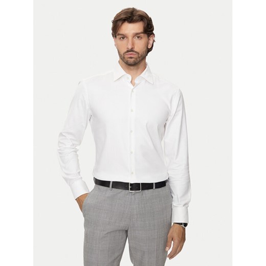 Boss Koszula 50470583 Écru Slim Fit ze sklepu MODIVO w kategorii Koszule męskie - zdjęcie 182761882