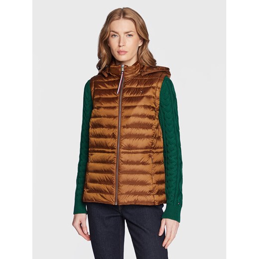 Tommy Hilfiger Bezrękawnik WW0WW37265 Brązowy Regular Fit ze sklepu MODIVO w kategorii Kamizelki damskie - zdjęcie 182761952