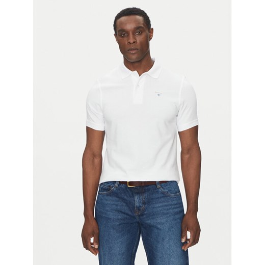 Barbour Polo Original Sports MML0358WH11 Biały Tailored Fit ze sklepu MODIVO w kategorii T-shirty męskie - zdjęcie 182762120