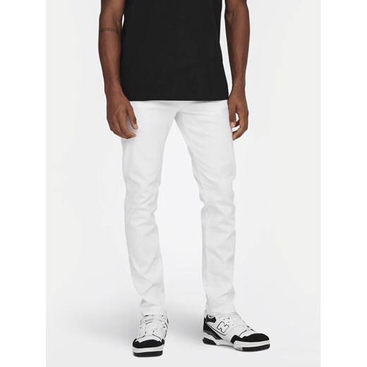 Only & Sons Jeansy Loom 22026529 Biały Slim Fit ze sklepu MODIVO w kategorii Jeansy męskie - zdjęcie 182762242