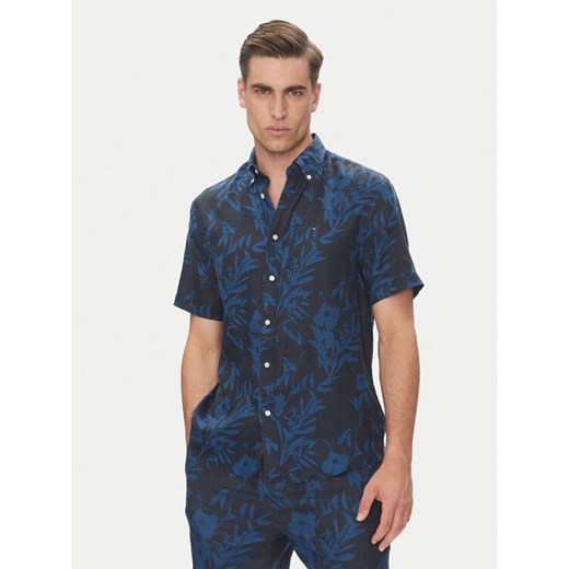 Tommy Hilfiger Koszula Tropical MW0MW38586 Granatowy Regular Fit ze sklepu MODIVO w kategorii Koszule męskie - zdjęcie 182762261