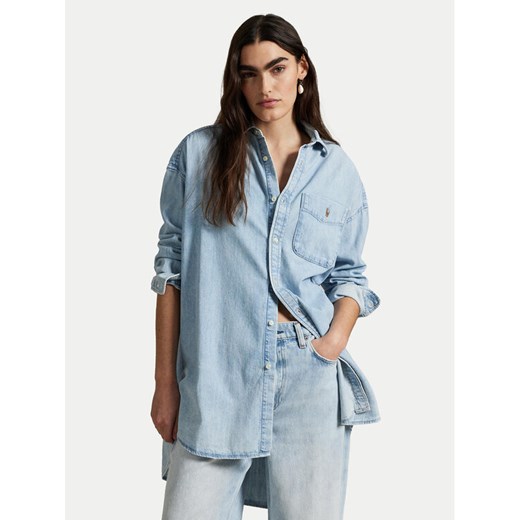 Polo Ralph Lauren Koszula jeansowa 211964726001 Niebieski Oversize ze sklepu MODIVO w kategorii Koszule damskie - zdjęcie 182762301