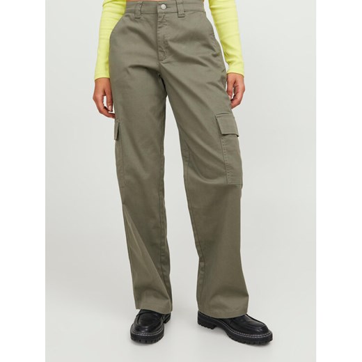 JJXX Spodnie materiałowe 12236946 Zielony Regular Fit ze sklepu MODIVO w kategorii Spodnie damskie - zdjęcie 182762313