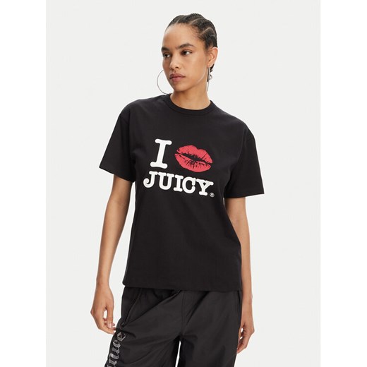 Juicy Couture T-Shirt I Kiss JCWCT125348 Czarny Oversize ze sklepu MODIVO w kategorii Bluzki damskie - zdjęcie 182762430