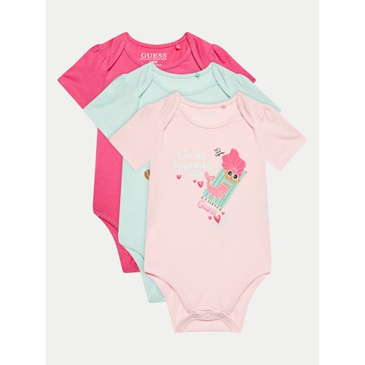 Guess Komplet 3 par body S4GG14 K6YW4 Kolorowy Regular Fit ze sklepu MODIVO w kategorii Body niemowlęce - zdjęcie 182762450