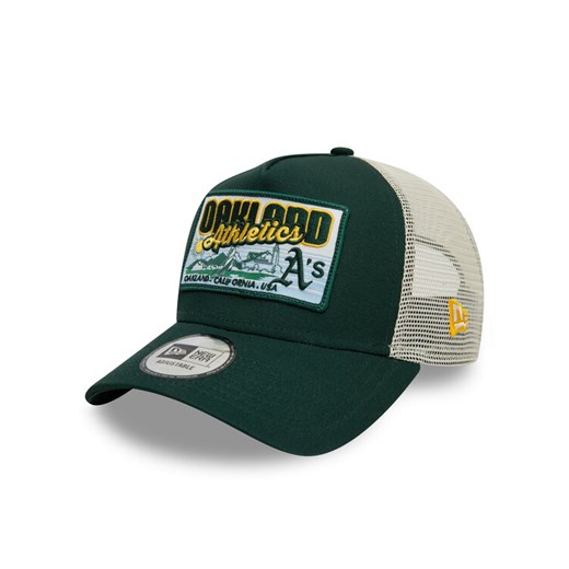 New Era Czapka z daszkiem Mlb Patch Trucker Oakland Athletics 60595258 Zielony New Era OS MODIVO