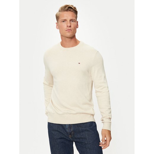 Tommy Hilfiger Sweter MW0MW28046 Écru Regular Fit ze sklepu MODIVO w kategorii Swetry męskie - zdjęcie 182762614