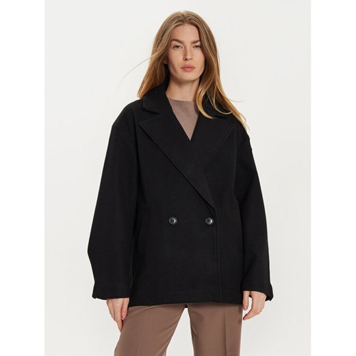 Gina Tricot Płaszcz przejściowy 22830 Czarny Regular Fit ze sklepu MODIVO w kategorii Płaszcze damskie - zdjęcie 182762670