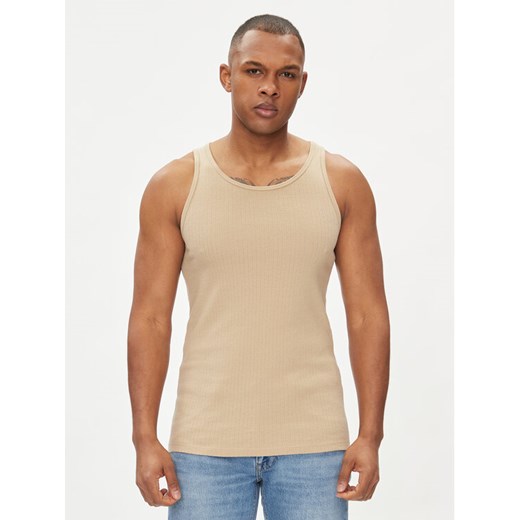 Jack&Jones Tank top Havana 12251771 Beżowy Regular Fit ze sklepu MODIVO w kategorii T-shirty męskie - zdjęcie 182762711