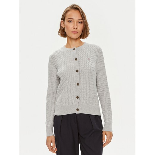 Tommy Hilfiger Kardigan WW0WW43329 Szary Regular Fit ze sklepu MODIVO w kategorii Swetry damskie - zdjęcie 182762730