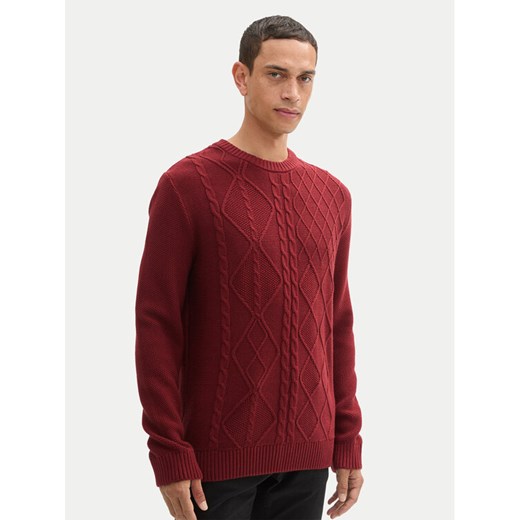 Tom Tailor Sweter 1043343 Czerwony Regular Fit ze sklepu MODIVO w kategorii Swetry męskie - zdjęcie 182762764