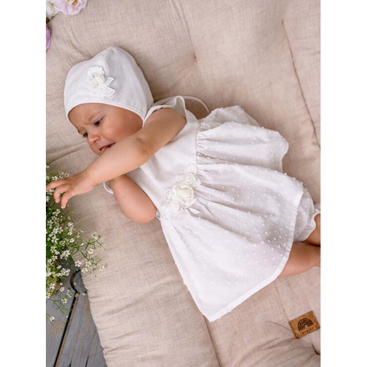 Jamiks Sukienka elegancka Betsy JLF051 Beżowy Regular Fit ze sklepu MODIVO w kategorii Ubranka do chrztu - zdjęcie 182762772