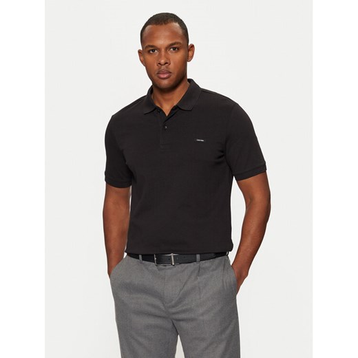 Calvin Klein Polo K10K111196 Czarny Slim Fit ze sklepu MODIVO w kategorii T-shirty męskie - zdjęcie 182762811