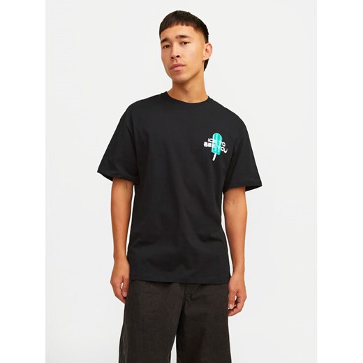 Jack&Jones T-Shirt Jorfrutti 12256926 Czarny Wide Fit ze sklepu MODIVO w kategorii T-shirty męskie - zdjęcie 182763051