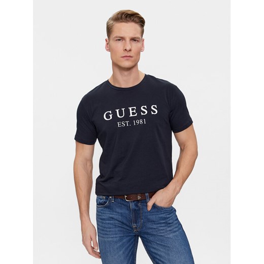 Guess T-Shirt U4RI22 K6YW0 Granatowy Regular Fit ze sklepu MODIVO w kategorii T-shirty męskie - zdjęcie 182763134
