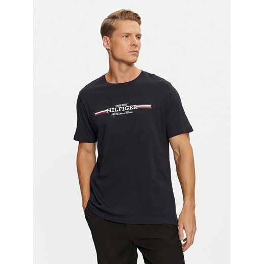 Tommy Hilfiger T-Shirt MW0MW36480 Granatowy Regular Fit ze sklepu MODIVO w kategorii T-shirty męskie - zdjęcie 182763143