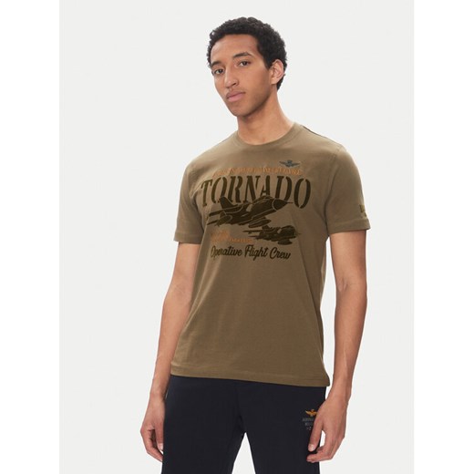 Aeronautica Militare T-Shirt 251TS2405J641 Khaki Regular Fit ze sklepu MODIVO w kategorii T-shirty męskie - zdjęcie 182763171