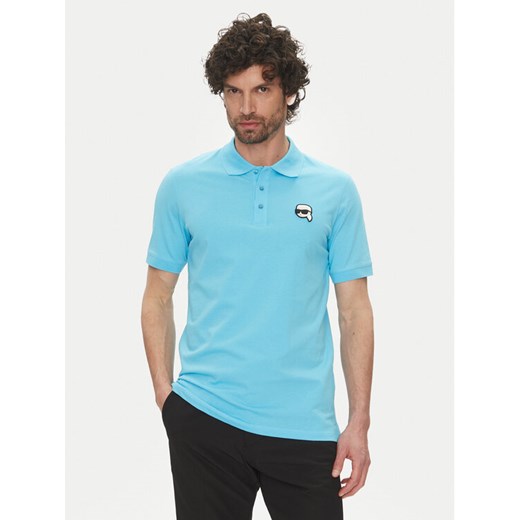 KARL LAGERFELD Polo 745710 552224 Niebieski Regular Fit ze sklepu MODIVO w kategorii T-shirty męskie - zdjęcie 182763293