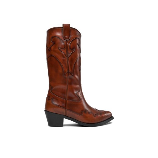 Bronx Kowbojki Western 47515-H Brązowy ze sklepu MODIVO w kategorii Kozaki damskie - zdjęcie 182763373