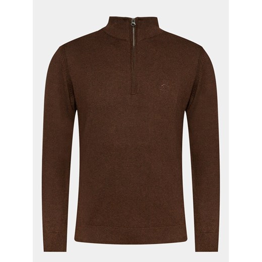 INDICODE Sweter Liliamos 35-698 Brązowy Regular Fit ze sklepu MODIVO w kategorii Swetry męskie - zdjęcie 182763460