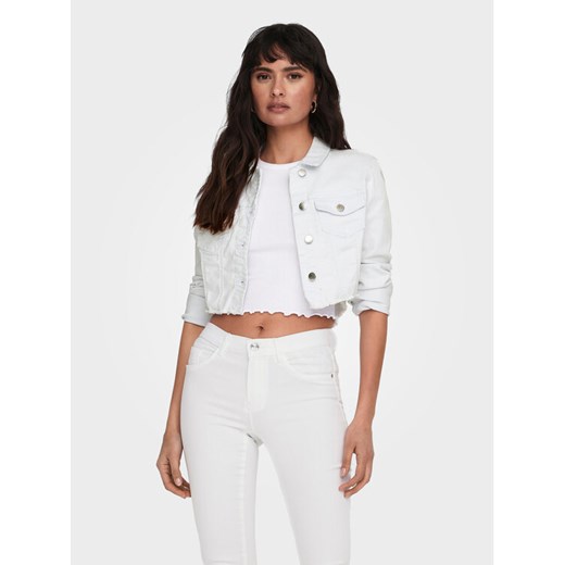 ONLY Kurtka jeansowa Wonder 15256098 Biały Regular Fit ze sklepu MODIVO w kategorii Kurtki damskie - zdjęcie 182763502