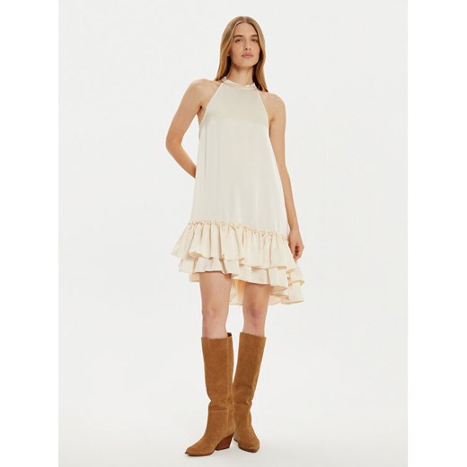 YAS Sukienka koktajlowa Eleanor 26034241 Écru Regular Fit ze sklepu MODIVO w kategorii Sukienki - zdjęcie 182763622