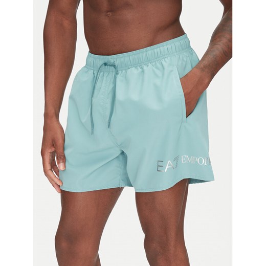 EA7 Emporio Armani Szorty kąpielowe 7M000519 AF13049 MB159 Turkusowy Regular Fit ze sklepu MODIVO w kategorii Kąpielówki - zdjęcie 182763623