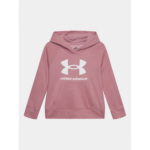 Under Armour Bluza Ua Rival Fleece Bl Hoodieâ 1379615 Różowy Loose Fit ze sklepu MODIVO w kategorii Bluzy dziewczęce - zdjęcie 182763640