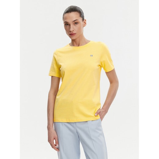 Tommy Hilfiger T-Shirt WW0WW45522 Żółty Regular Fit ze sklepu MODIVO w kategorii Bluzki damskie - zdjęcie 182763660