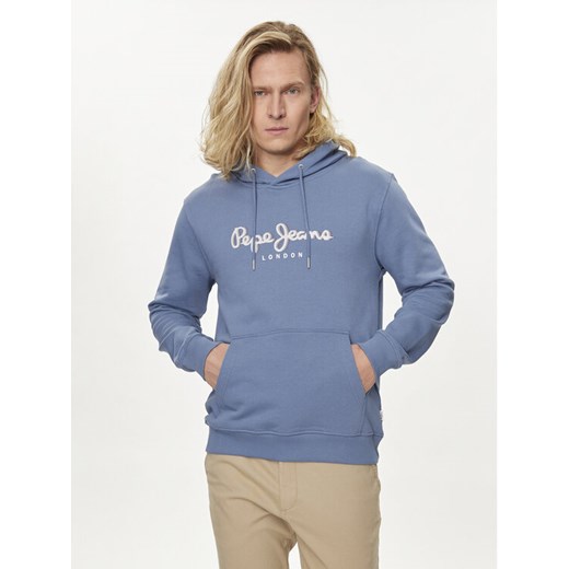 Pepe Jeans Bluza Saul PM582695 Niebieski Regular Fit ze sklepu MODIVO w kategorii Bluzy męskie - zdjęcie 182763760