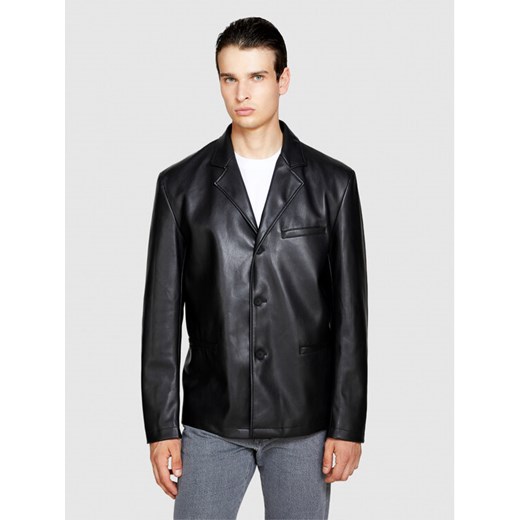 Sisley Kurtka z imitacji skóry 2NHCSW01D Czarny Regular Fit ze sklepu MODIVO w kategorii Kurtki męskie - zdjęcie 182763780