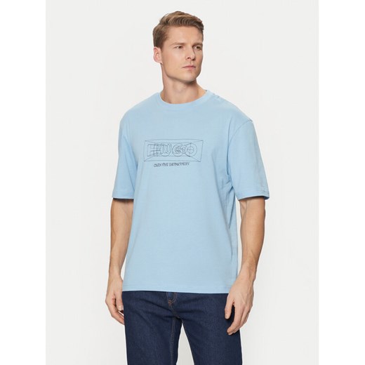 HUGO T-Shirt Nufrancos 50532095 Niebieski Regular Fit ze sklepu MODIVO w kategorii T-shirty męskie - zdjęcie 182763870