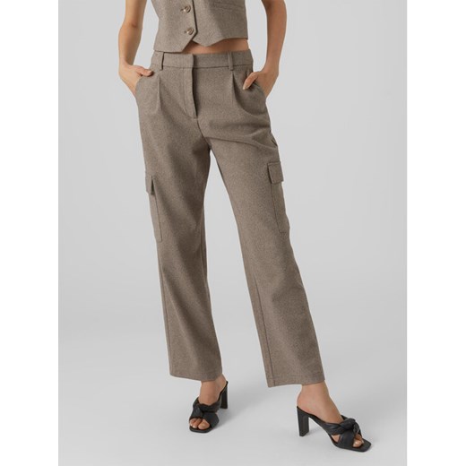 Vero Moda Spodnie materiałowe 10297422 Szary Straight Fit ze sklepu MODIVO w kategorii Spodnie damskie - zdjęcie 182763990