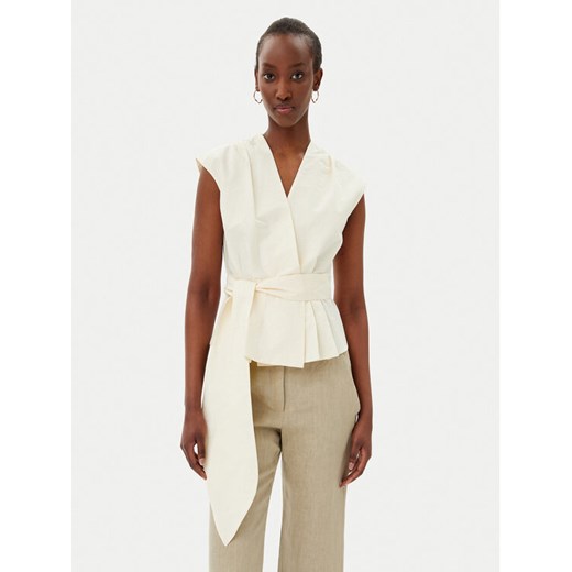 Marella Bluzka Bronzo 2513161072200 Écru Slim Fit ze sklepu MODIVO w kategorii Bluzki damskie - zdjęcie 182764044
