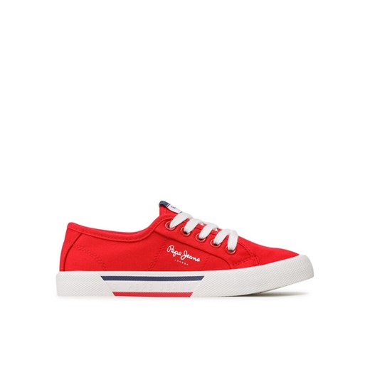 Pepe Jeans Tenisówki Brady Boy Basic PBS30527 Czerwony ze sklepu MODIVO w kategorii Trampki dziecięce - zdjęcie 182764103