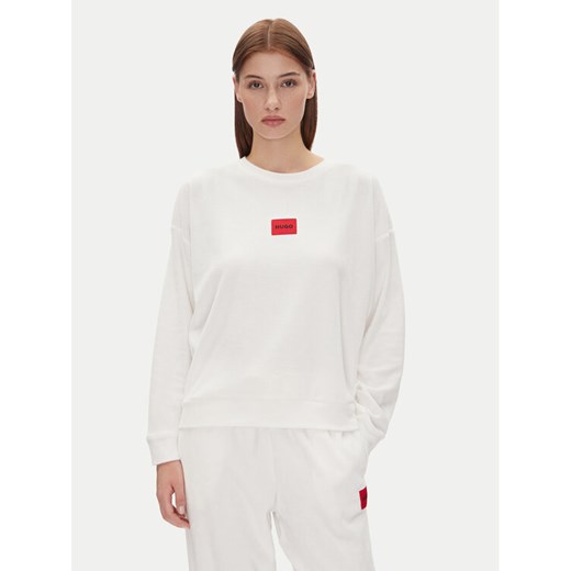 HUGO Bluza Neve_Sweatshirt 50531686 Écru Relaxed Fit ze sklepu MODIVO w kategorii Bluzy damskie - zdjęcie 182764301