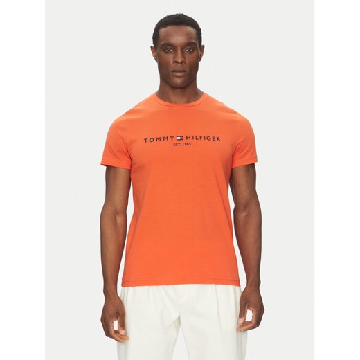 Tommy Hilfiger T-Shirt Logo MW0MW11797 Pomarańczowy Regular Fit ze sklepu MODIVO w kategorii T-shirty męskie - zdjęcie 182764321