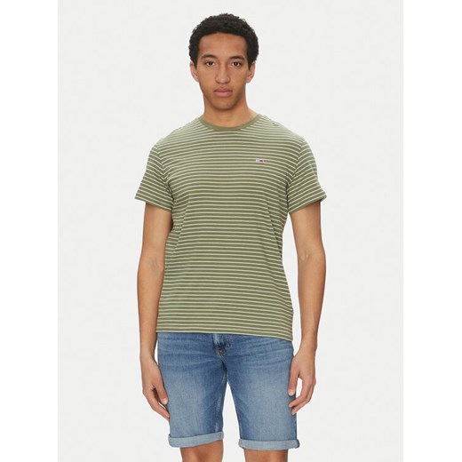 Tommy Jeans T-Shirt DM0DM20377 Zielony Slim Fit ze sklepu MODIVO w kategorii T-shirty męskie - zdjęcie 182764431