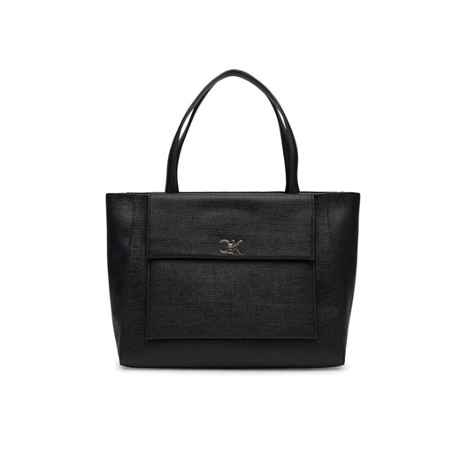 Calvin Klein Torebka Ck Medium Shopper_Tex K60K613178 Czarny ze sklepu MODIVO w kategorii Torby Shopper bag - zdjęcie 182764441