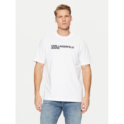 Karl Lagerfeld Jeans T-Shirt A1M17002 Biały Regular Fit ze sklepu MODIVO w kategorii T-shirty męskie - zdjęcie 182764460